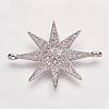 Brass Micro Pave Cubic Zirconia Links ZIRC-P049-17P-1
