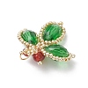 Glass & Glass Seed Beads Beaded Pendants PALLOY-MZ01053-4
