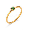 Flat Round 304 Stainless Steel Micro Pave Cubic Zirconia Finger Rings FS-WG2DA17-24-1