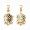 Brass Micro Pave Cubic Zirconia Pendants KK-N257-02G-1
