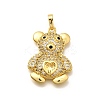 Rack Plating Brass Micro Pave Cubic Zirconia Pendants KK-L226-006G-01-1