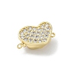 Heart Brass Micro Pave Clear Cubic Zirconia Box Clasps KK-H537-05G-2