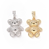 Brass Cubic Zirconia Pendants ZIRC-K089-16G-3