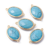 Golden Tone Brass Synthetic Turquoise Links connectors G-F339-A04-1