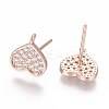 Brass Stud Earring Findings ZIRC-O034-20RG-2