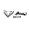 Tarnish Resistant 304 Stainless Steel Triangle Huggie Hoop Earrings STAS-J033-02A-P-3