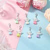 Heart Angel ABS Plastic Imitation Pearl & Acrylic Pendant Decorations HJEW-JM03528-01-1