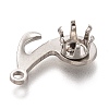 Tarnish Resistant 304 Stainless Steel Pendant Rhinestone Settings STAS-I176-19P-3