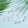 6 Pairs 2 Styles Alloy Baseball Stud Earring & Dangle Earring Sets EJEW-ME0001-18-4