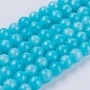 Natural Yellow Jade Beads Strands G-G598-8mm-YXS-28-1
