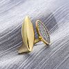 Brass Micro Pave Clear Cubic Zirconia Cuff Rings for Women RJEW-H248-06G-1