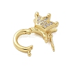 Brass Micro Pave Clear Cubic Zirconia Twister Clasps KK-P293-02-G-3