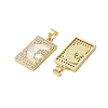 Brass Micro Pave Cubic Zirconia Pendants KK-U070-15G-2