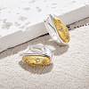 Two Tone Brass Micro Pave Clear Cubic Zirconia Hoop Earrings EJEW-U055-25B-GS-1