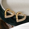 Brass Micro Pave Clear Cubic Zirconia Hoop Earrings for Women LS-EJEW-A110-05G-1