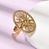 Sun Hollow 304 Stainless Steel Open Cuff Rings for Women RJEW-A091-18G-2
