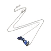 Natural Lapis Lazuli Chip Pendant Necklaces NJEW-JN05097-02-4