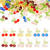 60Pcs 6 Colors Glass Pendants PALLOY-TA00249-2