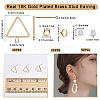 16Pcs Hollow Triangle Brass Stud Earring Findings DIY-CN0002-68-2