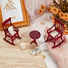 2Pcs Wood Racking Chair Micro Landscape Dollhouse Accessories DJEW-PH0001-66-3