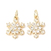 Rack Plating Brass Micro Pave Clear Cubic Zirconia Pendants LS-KK-B093-04A-G-1