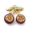 Brass Micro Pave Cubic Zirconia Charms KK-A240-04G-1
