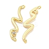 Brass Pave Clear Cubic Zirconia Wave Shaped Connector Charms KK-S386-28G-2