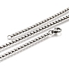 Non-Tarnish 304 Stainless Steel Box Chain Necklaces NJEW-O110-05I-P-3