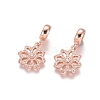 Brass Micro Pave Cubic Zirconia European Dangle Charms ZIRC-E163-01RG-2