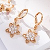 Brass Micro Pave Clear Cubic Zirconia Leverback Earrings EJEW-K300-53G-2