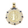 Brass Micro Pave Cubic Zirconia Pendants KK-Q068-33A-G-1