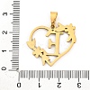Ion Plating(IP) 201 Stainless Steel Pendants STAS-N103-183G-E-3