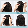 6Pcs 3 Colors Brass Hair Forks for Women AJEW-GO0002-34-5