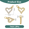 12Pcs Rack Plating Brass Micro Pave Cubic Zirconia Pendants ZIRC-HS0001-12-2