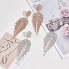 2 Pairs 2 Colors Crystal Rhinestone Chain Tassel Dangle Stud Earrings EJEW-FI0001-02-7