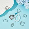 6Pcs 6 Styles 304 Stainless Steel Screw Carabiner Lock Charms STAS-UN0059-96-2