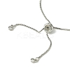 Natural Shell Charms Slider Bracelet BJEW-TA00365-02-3