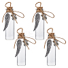 4Pcs Transparent Glass Empty Bottles AJEW-FH00032-1