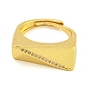 Traingle Brass Micro Pave Clear Cubic Zirconia Adjustable Rings RJEW-B069-01G-2