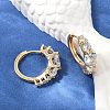 Brass Clear Cubic Zirconia Hoop Earrings EJEW-Q016-14G-5