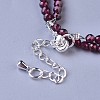 Natural Garnet Beaded Necklaces NJEW-K114-A-A04-3