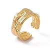 Ion Plating(IP) 304 Stainless Steel Twist Wave Open Cuff Ring for Women X-RJEW-C045-22G-1