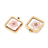 304 Stainless Steel Epoxy Resin Pendants STAS-T072-36-3