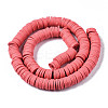 Flat Round Handmade Polymer Clay Beads CLAY-R067-10mm-14-3