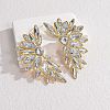 304 Stainless Steel Glass Stud Earrings for Women EJEW-M095-10G-01-1