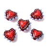 Baking Paint Glass Bumpy Beads Heart LAMP-V001-09H-2