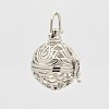 Filigree Round Brass Cage Pendants LS-KK-D389-06P-B-1