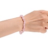 Natural Rose Quartz Bead Stretch Bracelets BJEW-K213-01-5