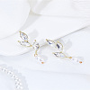 1 Pair Brass Stud Earrings EJEW-LP0007-081-3