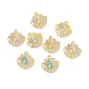 Alloy Enamel & Plastic Pearl & Crystal Rhinestone Pendants ENAM-G232-03G-1